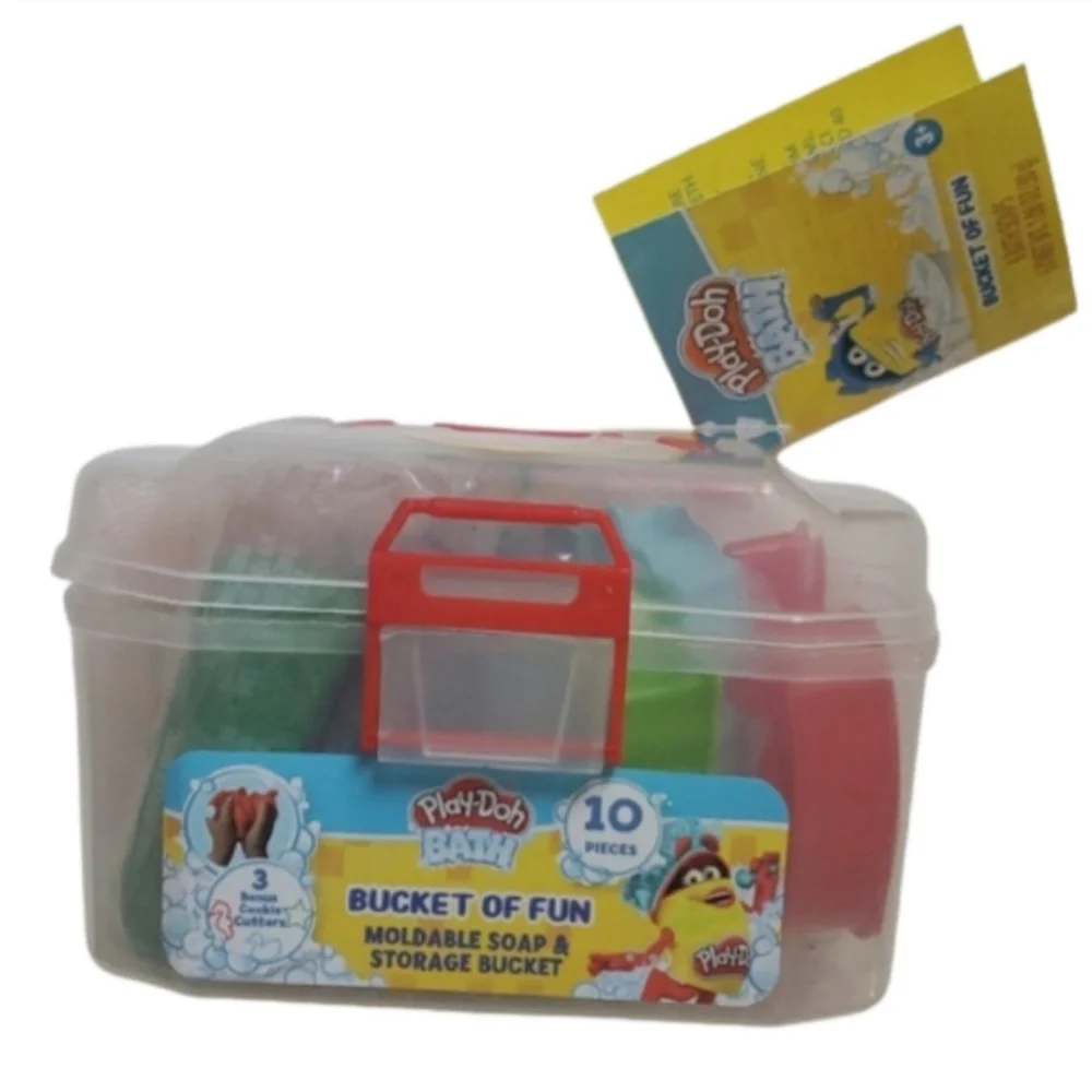 Play-Doh Bath Toy - Bucket of Fun - Colorful Molding Clay-Like Soap with Molds